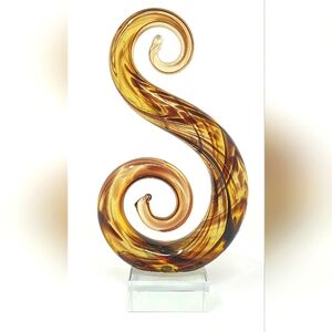 Murano art glass treble clef sculpture.